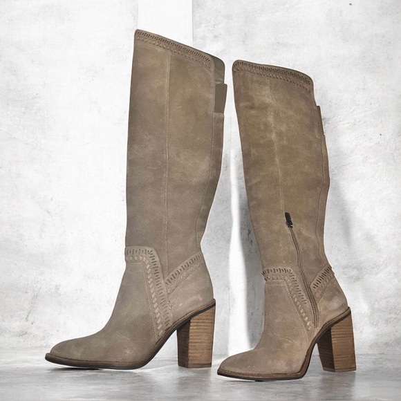 Vince Camuto Madolee Over-the-knee Boots Taupe Suede 3.5” Heels size 7.5 - Picture 7 of 12